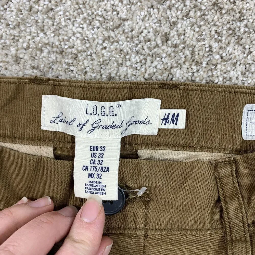 H&M Skinny Fit Pants Men's 32x31 Brown Stretch Casual Chino - Picture 3 of 9